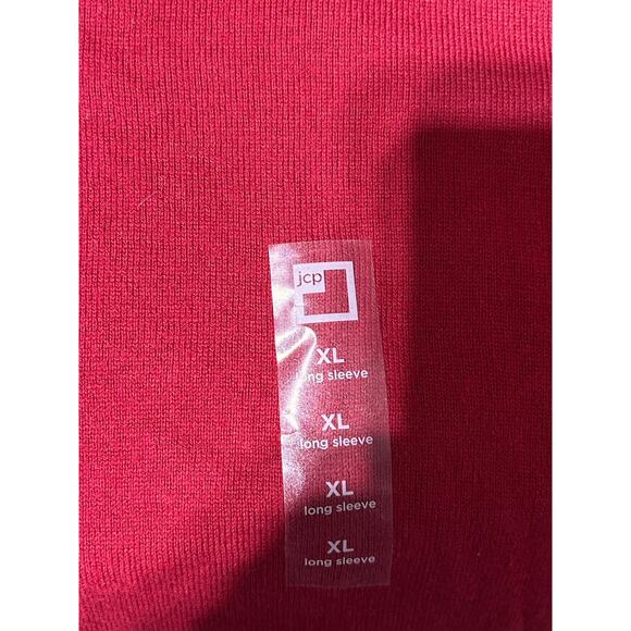 JCP JC Penney Cashmere Blend V-Neck Sweater Mens XL Columbus Red Luxury - Picture 8 of 9